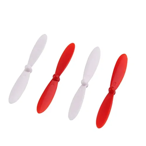 vhbw 4X Propeller kompatibel mit Revell QG550XS Drohne - 2 Paar Ersatzpropeller, Selbstsichernd Rot Weiß
