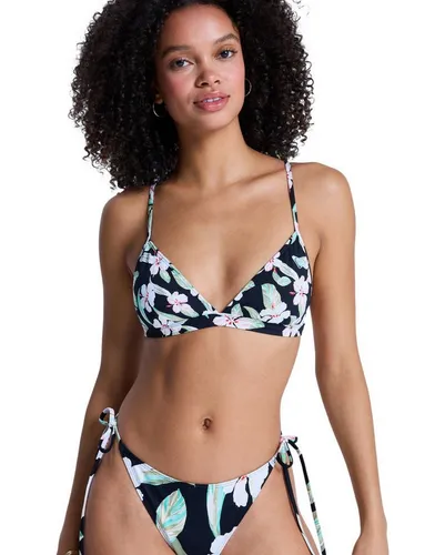 Roxy Triangel-Bikini-Top Printed Essentials Fixed Tri schwarz L - Stylisches Triangel-Bikini-Top in Schwarz, ideal für den Strand. Aus hochwertiger Microfaser für optimalen Tragekomfort. Perfekt für sonnige Tage und einen trendigen Look.