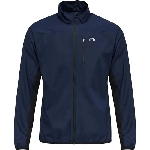 Hummel MEN CORE JACKET - BLACK IRIS - M - Funktionsjacke aus leichtem, wind- und wasserabweisendem Polyester, ideal für aktive Männer. Mit reflektierendem Logodruck und praktischer Brusttasche für optimale Funktionalität.