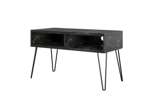 Mid.you Lowboard Athena - Schwarz mit Marmoroptik - Stylisches Lowboard in Schwarz, gefertigt aus Metall und Holzwerkstoff. Mit Marmoroptik verleiht es Ihrem Wohnzimmer einen modernen Touch. Maße: 105x62x49 cm.