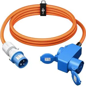 Goobay CEE-Adapter 76233, 5 m, IP44 - Verlängerungskabel mit 5 m Länge, CEE 16A auf Schutzkontakt 230V, IP44 Spritzwasserschutz, ideal für den dauerhaften Einsatz im Freien.