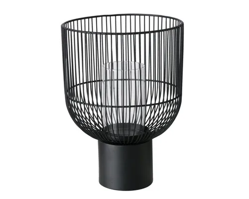 Windlicht 35cm CINDY in schwarz von BOLTZE