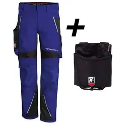 QUALITEX HIGH QUALITY WORKWEAR Bundhose IRON - kornblau/schwarz - Herren: 54 Damen: 48 - Strapazierfähige Bundhose mit hohem Tragekomfort und durchdachten Taschenlösungen. Ideal für den professionellen Einsatz, ausgestattet mit robusten Cordura-Elementen und flexiblen Stretcheinsätzen für beste Bewegungsfreiheit.