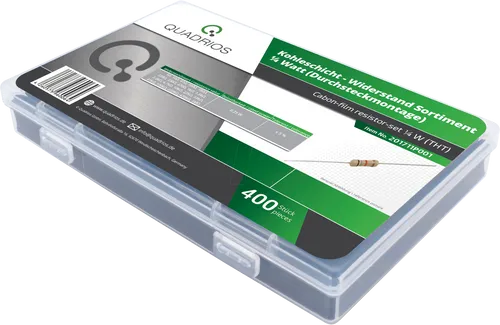 QUAD 201711P001 - Kohleschicht-Widerstand 0,25 W, 1 Ohm -1M Ohm, 400 Stück