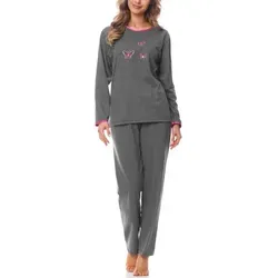 Merry Style Schlafanzug Damen Langarm Schlafanzug 91LW1 grau XL