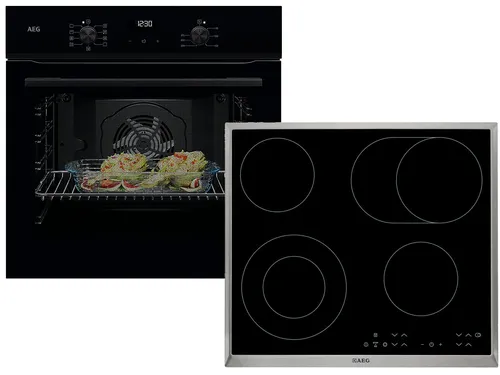 AEG AB22B Set Backofen BE1100B + Glaskeramikkochfeld HK634060XB