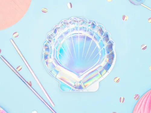 Caketopper Meerjungfrau - Muschel, schillernd, 18,5cm (1 VPE / 6 Stk.)