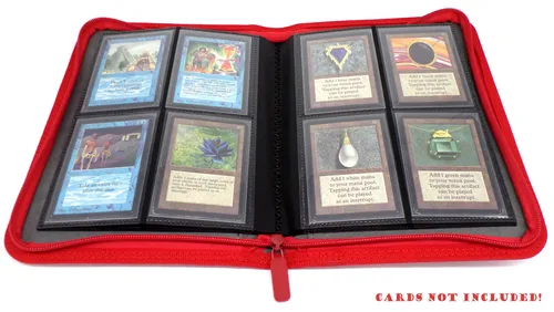 Docsmagic.de Premium Pro-Player 4-Pocket Zip-Album Red - 160 Card Binder - MTG -