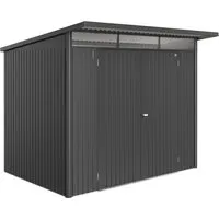Biohort AvantGarde ECO Gerätehaus Gr. A5 dunkelgrau-metallic mit Doppeltür - Gerätehäuser: Hochwertiges Metall-Gerätehaus mit stabiler Doppeltür, ideal für die sichere Lagerung von Gartengeräten und Möbeln. Wetterfestes Satteldach mit Tageslichteinfall.