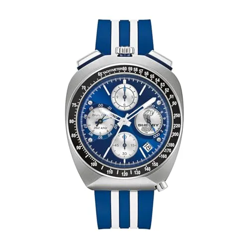 Bulova 98B452 Herrenuhr Racing Shelby Limited Edition - Chronograph mit 5 ATM Wasserdichtigkeit und sportlichem Design, limitiert auf 7500 Stück – ideal für Sammler und Motorsport-Fans.