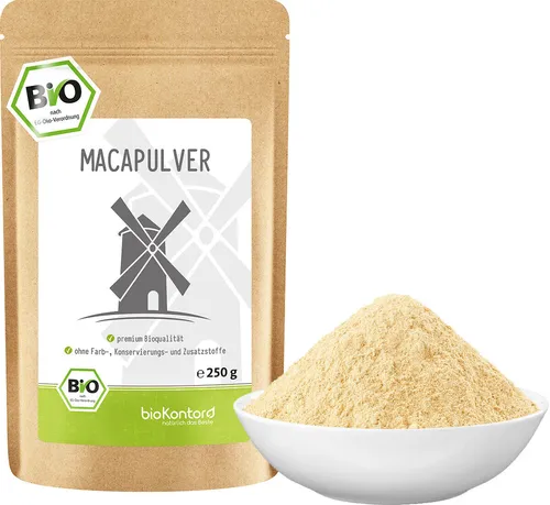 Maca Pulver BIO 250g - 100% naturrein aus Peru - Pflanzliche Heilmittel, Rohkostqualität und reich an Nährstoffen für eine natürliche Energiequelle.