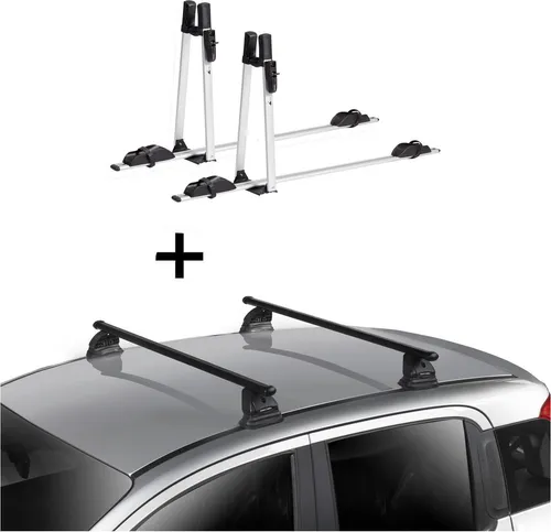 2x VDP Fahrradträger ALU Premium + Dachträger VDP EVO Stahl für BMW Serie 2 Coupè (F22)