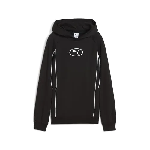 PUMA Kapuzensweatshirt SPORT HOODIE FL B schwarz 152 EU - Kinder-Sweater aus weichem Fleece, ideal für sportliche Aktivitäten, mit Kängurutasche und stylischem Print in PUMA Black.