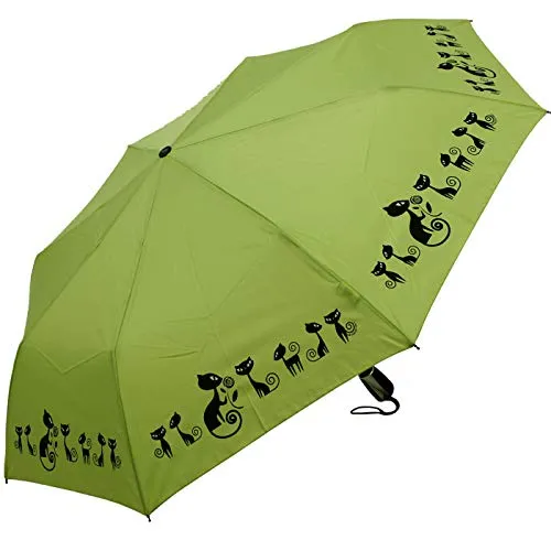 Doppler Mini Taschenschirm Auf-Zu-Automatik Cats in gelb von Doppler