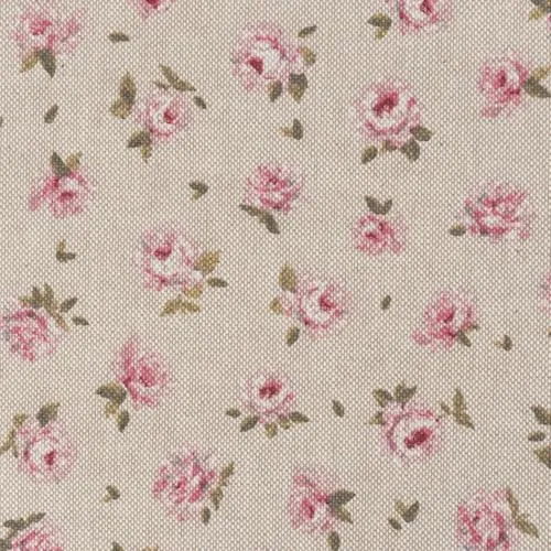 SCHÖNER LEBEN. Dekostoff Classic Little Rose Allover Rosenblüten Natur rosa 1,40m Br