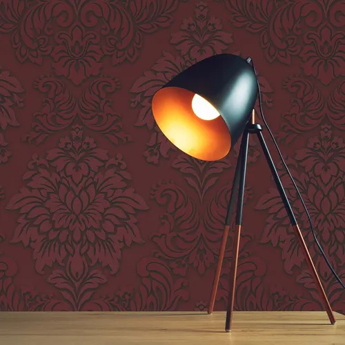 TADESSI Vliestapete Barock Gioele M1-No.257 Rot Silber Ornamente