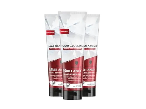 Schwarzkopf Haarmaske BRILLANCE Glanz-Behandlung 3 x 150ml - Haar Glossing für intensiven Glanz und Pflege – ideal zur Veredelung aller Haarfarben. Hält bis zu 6 Haarwäschen und sorgt für ein gesundes Haargefühl. Einfach anzuwenden für strahlendes Haar!
