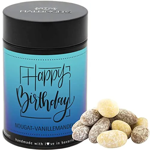 Hallingers Genuss Manufaktur Nougat-schokolierte Vanille-Mandeln handgemacht - fix und fertig als Geschenk