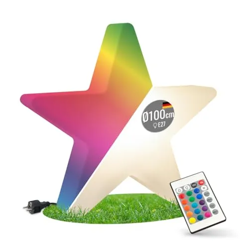 seasons design | LED Dekolampe Stern Shining Star 100 cm - Nussknacker - Wetter- und frostfeste LED Lampe mit 15 dimmbaren Farben, ideal für Wohnräume und Außenbereiche, Made in Germany.