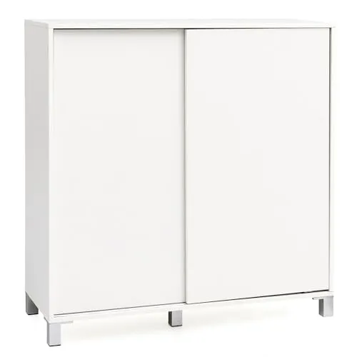 Schuhschrank WL5.712 Holz Weiß 100x108x37,5 cm Ablage Hoch | Design Schuhständer Groß 20 Paar Schuhe Schuhregal Flur | Schuh Aufbewahrung Platzsparend | Schuhablage