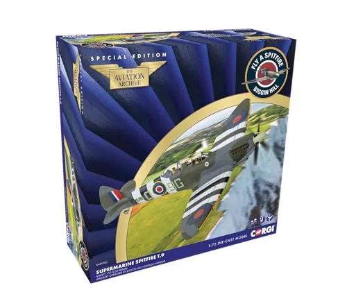Corgi AA29202 Supermarine Spitfire T9, MJ627-9G-Q (G-BMSB), präsentiert als Spitfire LF MKIXc, No441 Squadron (RCAF), Flugzeug betrieben von Biggin Hill Heritage Hangar