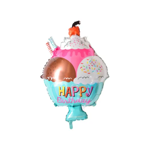 Folienballon 76cm Happy Birthday Eisbecher Luftballon Geburtstag Party Partydeko