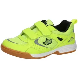 Lico Unisex Kinder Siro V Hallenturnschuhe, Gelb Schwarz, 35 EU - Fußballschuhe für Kinder mit Klettverschluss und transparenter TPR-Laufsohle für optimalen Halt und Komfort beim Spielen.