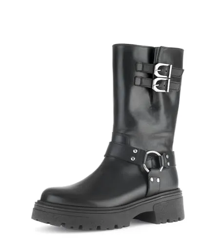 Gabor Damen Chelsea Boots – Elegante Stiefeletten für den Alltag - Stiefeletten für Damen mit elegantem Lack-Obermaterial, flachem Absatz und komfortablem Innenfutter. Ideal für den Übergang, vielseitig kombinierbar und mit praktischem Reißverschluss.