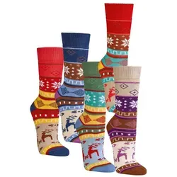 FussFreunde Norwegersocken 2 Paar kuschelig-warme Hygge-Socken mit Baumwolle, für Damen & Herren (2 Paar) bunt 43-46