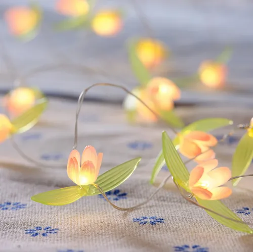 Lights4fun LED-Lichterkette 20er LED Micro Lichterkette außen pinke Rosen