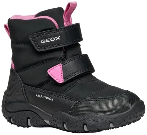 Geox Baby-Mädchen B Baltic Girl B ABX Ankle Boot, Black/Fuchsia, 22 EU - Wanderschuhe für Kleinkinder, atmungsaktiv und ideal für Abenteuer im Freien.