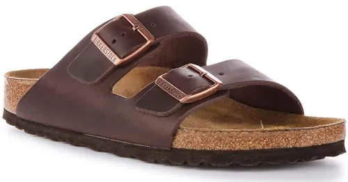 Birkenstock Arizona Soft Leather Oiled Sandale 38, braun - Sandalen-Klassiker mit herausragendem Tragekomfort und langlebigem, ölgegerbtem Leder, ideal für den Alltag.