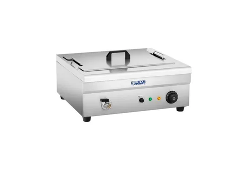 Royal Catering RCBG-18STHB - 18l Elektro-Fritteuse mit Ablasshahn, 3.200 W Leistung für knusprige Frittiergerichte und einfache Reinigung aus Edelstahl