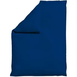Schlafgut Bettdeckenbezug Woven Satin Dunkelblau 155x220 cm - Bettwäsche aus Woven Satin, pflegeleicht und atmungsaktiv. Mit Oeko-Tex® Standard 100 für schadstoffgeprüften Schlafkomfort.