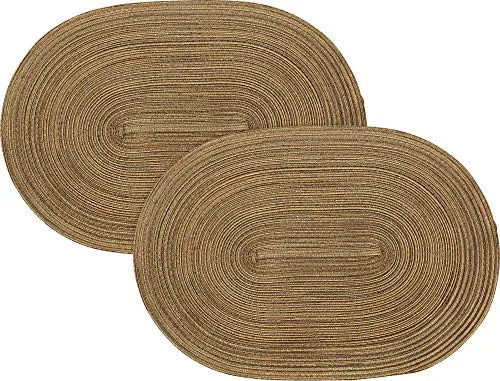 Pichler Tischset Samba 2er-Pack braun Größe oval: 33x48 cm