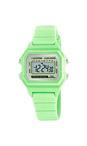Calypso K5802/1 Mädchen Kinderuhr - Armbanduhren für Jungen mit 10 bar Wasserdichtigkeit, ideal für aktive Kinder. Bunte Digitalanzeige mit Alarm und Licht sorgt für Spaß und Funktionalität.