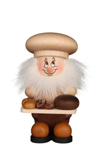 Christian Ulbricht Mikrowichtel Bäcker natur, 18 0000 - Weihnachtlicher Zierschmuck, handgefertigter Wichtel in Bäcker-Design, perfekt für eine festliche Dekoration oder als liebevolles Geschenk.