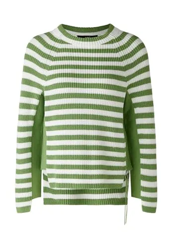 Oui Damen Pullover RUBI reine Baumwolle gerade geschnitten Gestreift