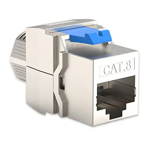 NAUC 1x CAT8 Keystone RJ45 Modul Buchse 2000 MHz 40Gbit vollgeschirmt werkzeuglos Kupplung Netzwerkkabel Einbaubuchse für Verlegekabel Patchpanel Netzwerkdose