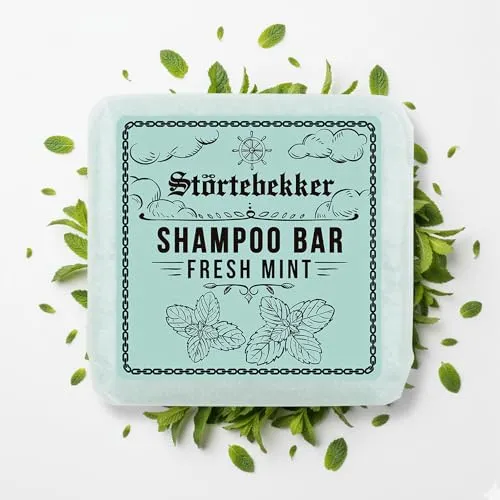 Störtebekker® Premium Shampoo Bar Fresh Mint - Festes Shampoo Herren & Damen - 3in1 Duschseife Männer für Haare, Kopfhaut & Bart - Feuchtigkeitsshampoo - vegan, handgefertigt - 60g