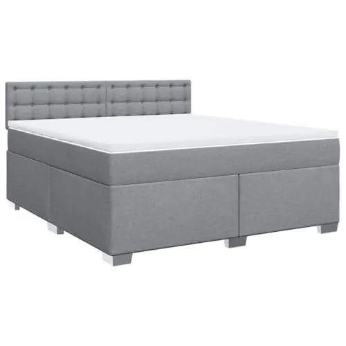 vidaXL Boxspringbett mit Matratze 180x200 cm Hellgrau von vidaXL