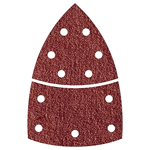 wolfcraft Haft-Schleifblätter, 2-teilig, Dreieck-Schleifblatt 95 mm und Basis-Schleifblatt Korund, 10 Stück, 5620000