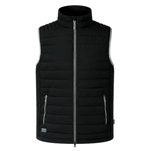 Blue Wave Herren Steppweste Michel mit Stehkragen - Gesteppte Weste mit Kordelzug am Bund in Schwarz Größe 7XL