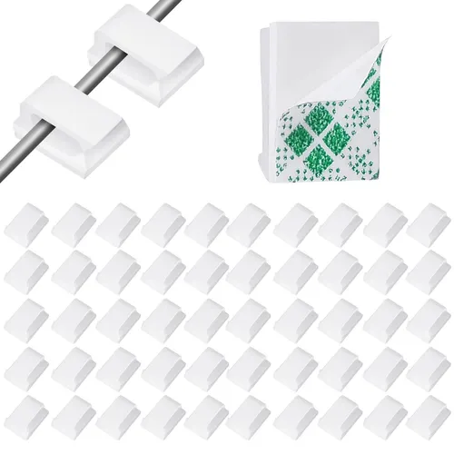 15x Kabelclip Kabelhalter Kabelklemmen selbstklebend weiß Kabelbinder Organizer