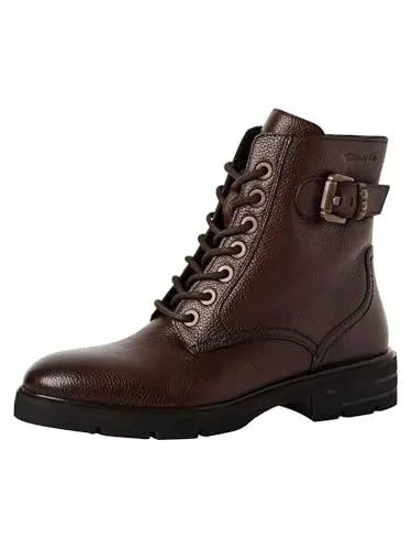 Tamaris Damen Stiefel Braun 37 mit Komfort - Stylische Stiefel mit 35 mm Plateausohle und Touchit-Fußbett für individuellen Tragekomfort. Robuste Schnürung und Reißverschluss sorgen für sicheren Halt. Ideal für Herbst- und Winteranlässe.