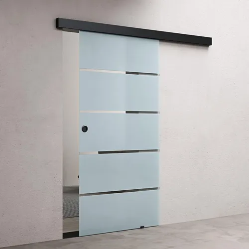 doporro Glasschiebetür Schwarz mit Softclose-Automatik - Elegante Glasschiebetür aus 8mm ESG-Sicherheitsglas, ideal für platzsparende Lösungen. Die Softclose-Automatik sorgt für sanftes Schließen und ein modernes Design in Ihrem Raum.