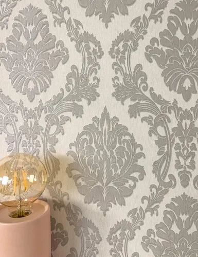 Newroom Vliestapete Taupe Glänzend von Newroom