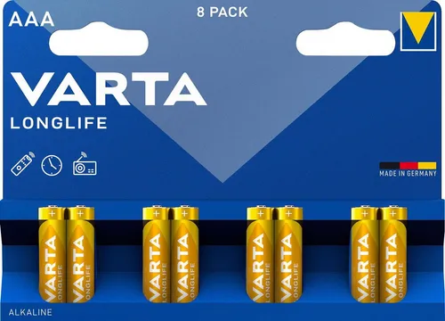VARTA 8 x 4103 Longlife AAA / Micro Alkaline Batterien im 8er Blister Batterie
