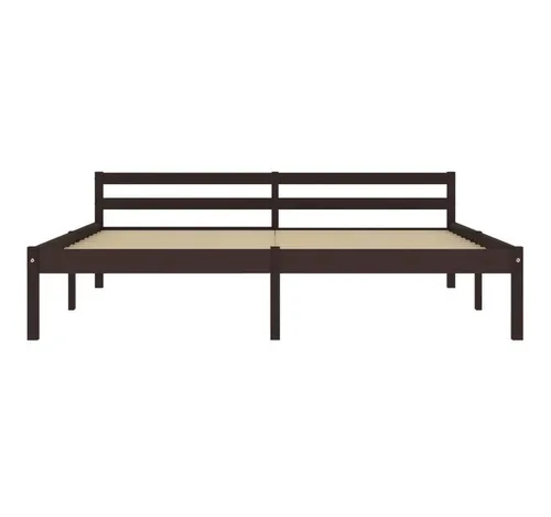 Massivholzbett Dunkelbraun Kiefer 160x200 cm - Betten & Bettgestelle, robustes Kiefernholz für hohe Stabilität und Langlebigkeit, ideal für erholsamen Schlaf.