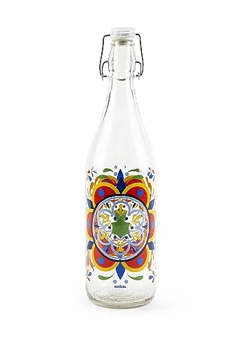 Excelsa Puebla Wasserflasche, 1 Liter, Glas, mit Dichtung